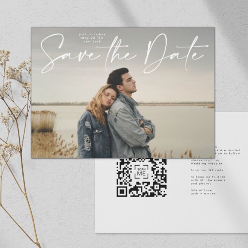 QR code Save The Date _ Side Ways  is a Modern Invitation
