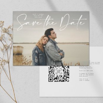 Qr Code Save The Date - Side Ways | Is A Modern Invitation by PhrosneRasDesign at Zazzle