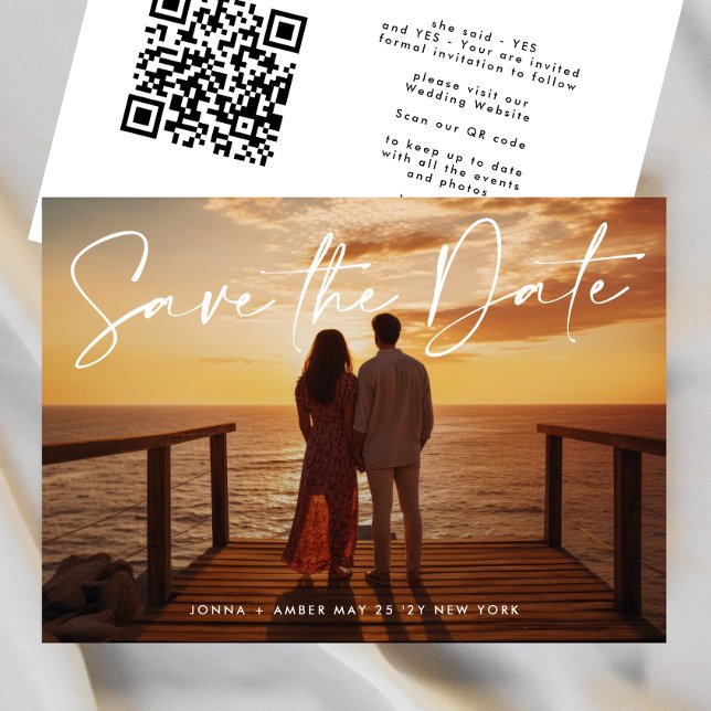QR code Save The Date - Side Ways | is a Modern Invitation (Creator Uploaded)
