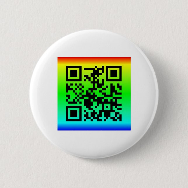 QR Code® Saying: EVERYTHING WILL BE OK Button (Front)