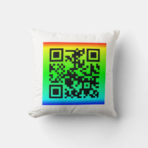 QR Code® Saying: EVERYTHING WILL BE OK Throw Pillow