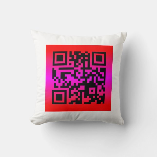 QR Code® Saying: HAPPY MOTHER’S DAY Throw Pillow (Front)