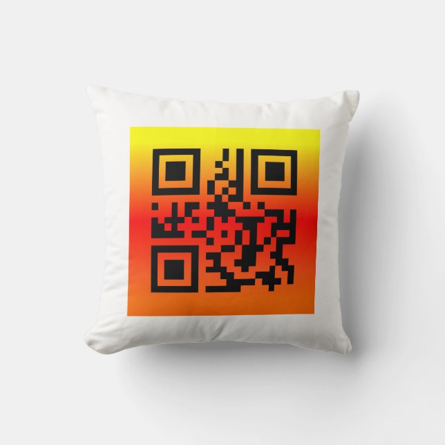QR Code® Saying: HAPPY THANKSGIVING Throw Pillow (Front)
