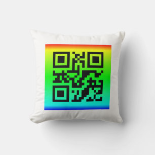QR Code® Saying: SMILE Throw Pillow