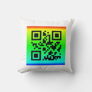 QR Code® Saying: THANKS FOR YOUR HELP Throw Pillow