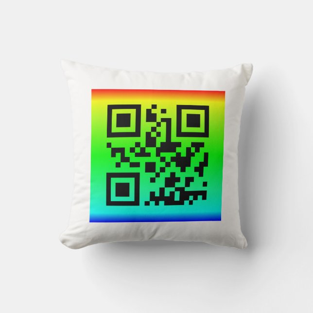 QR Code® Saying: THANKS FOR YOUR HELP Throw Pillow (Front)