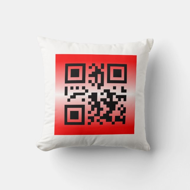 QR Code® Saying: THINKING OF YOU Throw Pillow (Front)