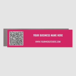 QR Code Scan and Custom Text Business Car Magnet