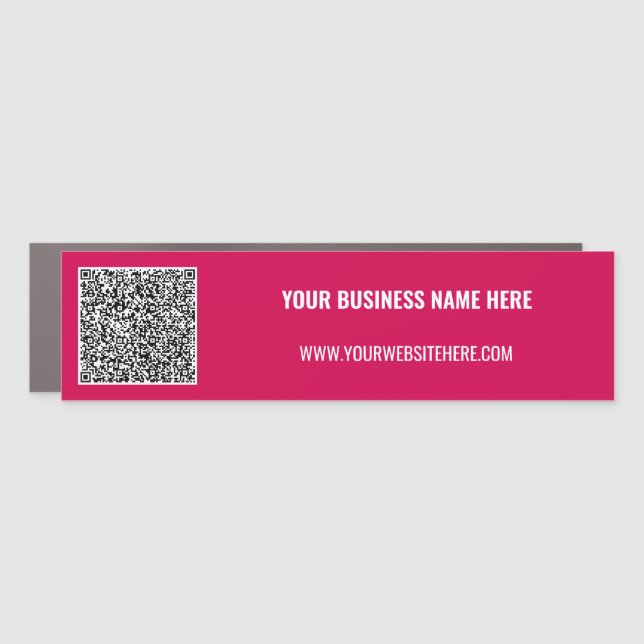 QR Code Scan and Custom Text Business Car Magnet (Front)