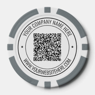 QR Code Scan and Custom Text Business Poker Chips