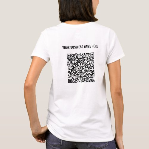 QR Code Scan and Custom Text Your Business T_Shirt