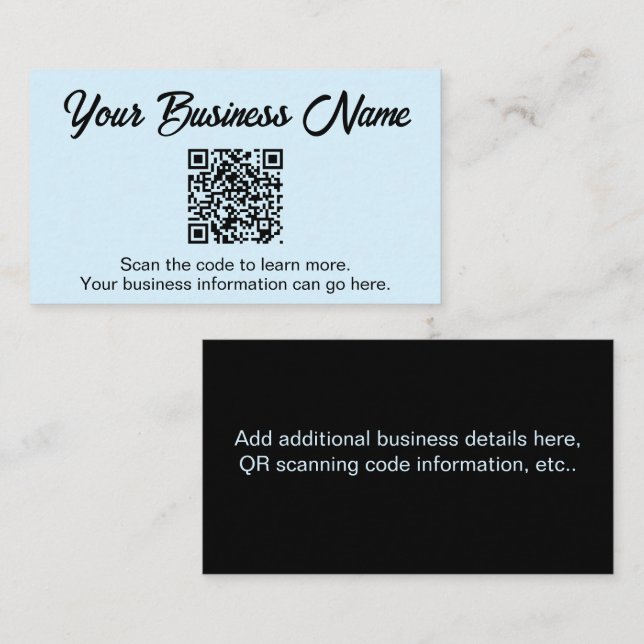 QR Code Scan Business Card (Front/Back)