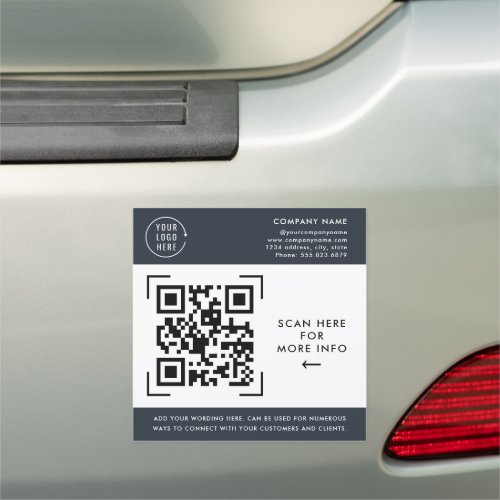 QR Code Scan  Business Logo Professional  Car Magnet