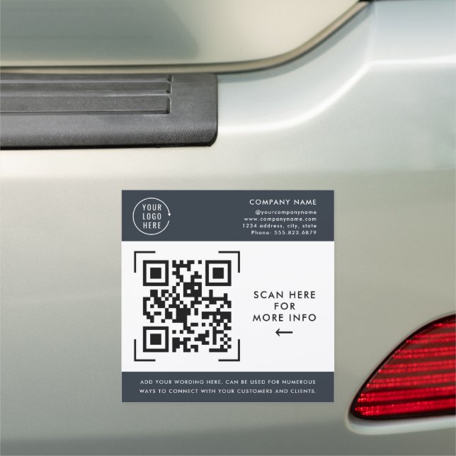 QR Code Scan | Business Logo Professional  Car Magnet (In Situ)