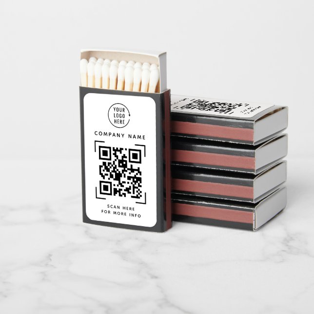 QR Code Scan | Business Logo Professional  Matchboxes (Stacked)