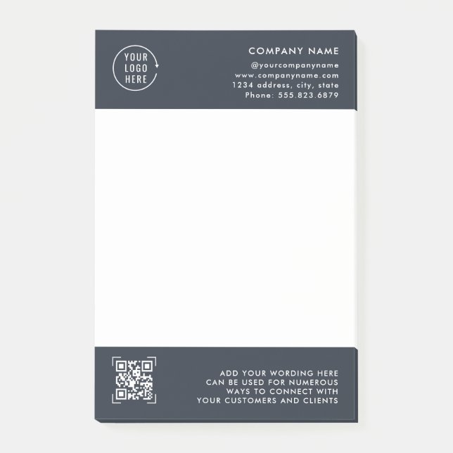 QR Code Scan | Business Logo Professional  Post-it Notes (Front)