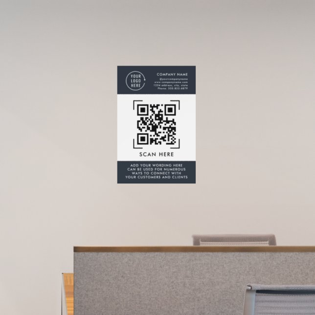 QR Code Scan | Business Logo Professional  Wall Decal (Office)