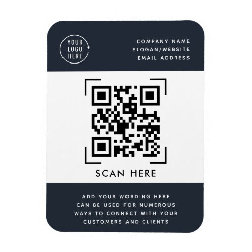 QR Code Scan  Business Logo Promotional  Magnet