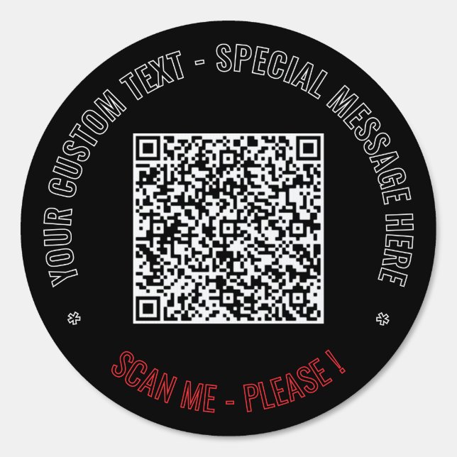 QR Code Scan Custom Text Business Promotional Sign (Back)