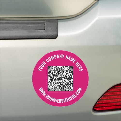 QR Code Scan Custom Text Car Magnet _ Choose Color