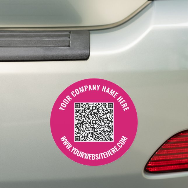 QR Code Scan Custom Text Car Magnet - Choose Color (In Situ)