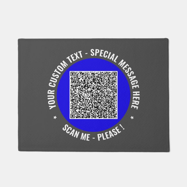 QR Code Scan Custom Text Doormat Choose Colors (Front)