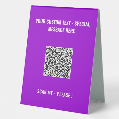 QR Code Scan Custom Text Personalized Table Sign