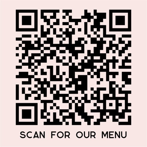 QR Code Scan for Menu Blush Pink Sticker