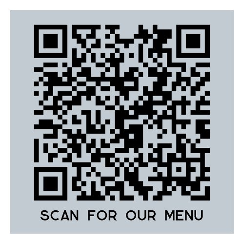 QR Code Scan for Menu Powder Blue Sticker