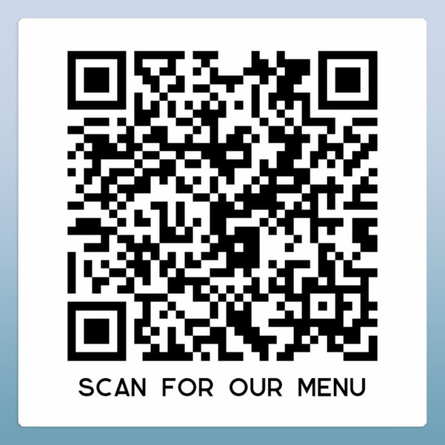 QR Code Scan for Menu Sticker (QR code scan for menu small business sticker)
