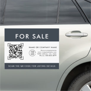 QR Code Scan For Sale   Business Logo  Car Magnet