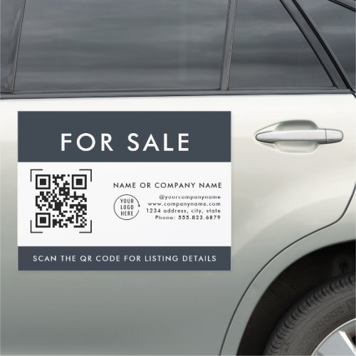 QR Code Scan For Sale  Business Logo  Car Magnet