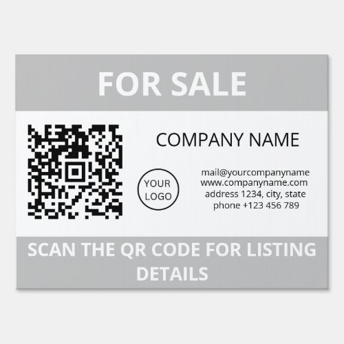 QR Code Scan For Sale Real Estate Business Sign
