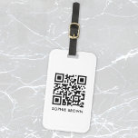 QR Code Scan if Lost Contact Minimal Simple White Luggage Tag<br><div class="desc">A simple stylish custom QR code luggage tag design in a modern minimalist typography on a simple white background. The QR code and name can easily be personalized to make a design as unique as you are! The perfect bespoke gift or accessory to ensure that your luggage is safely returned...</div>