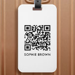 QR Code Scan if Lost Contact Minimal Simple White Luggage Tag<br><div class="desc">A simple stylish custom QR code luggage tag design in a modern minimalist typography on a simple white background. The QR code and name can easily be personalized to make a design as unique as you are! The perfect bespoke gift or accessory to ensure that your luggage is safely returned...</div>
