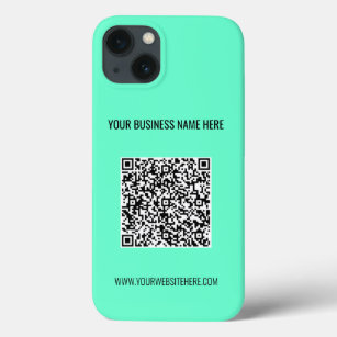 QR Code Scan Info and Custom Text and Colors iPhone 13 Case