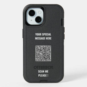 QR Code Scan Info and Custom Text iPhone Case