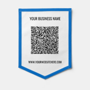 QR Code Scan Info and Custom Text Pennant Gift