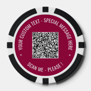 Qr Code Scan Info And Custom Text Your Poker Chips at Zazzle