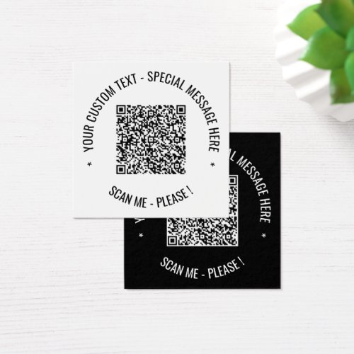 QR Code Scan Info Cards Your Text and Colors