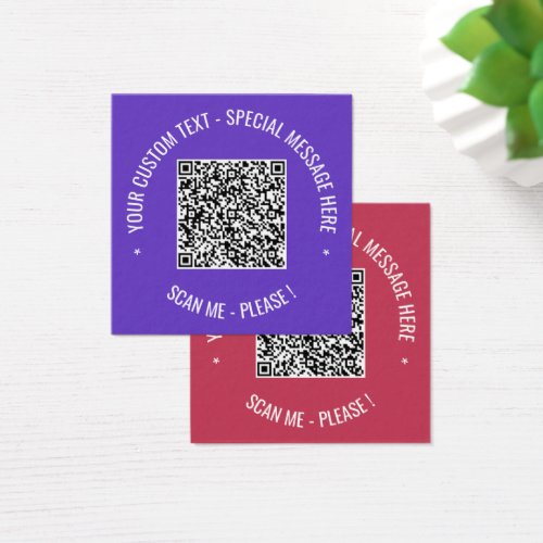 QR Code Scan Info Custom Text and Colors Cards