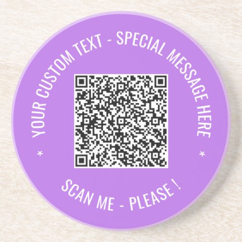 QR Code Scan Info Custom Text and Colors Coster Coaster