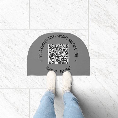 QR Code Scan Info Custom Text and Colors Doormat