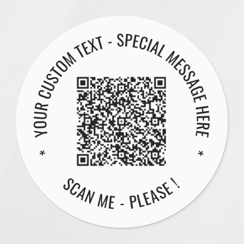 QR Code Scan Info Custom Text and Colors Labels