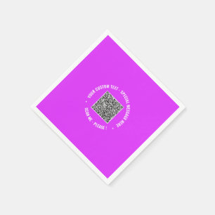 QR Code Scan Info Custom Text and Colors Napkins