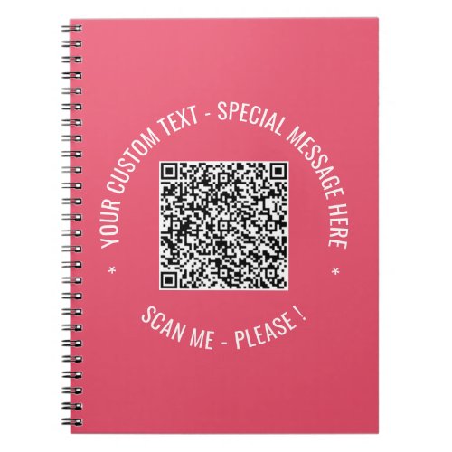  QR Code Scan Info Custom Text and Colors Notebook