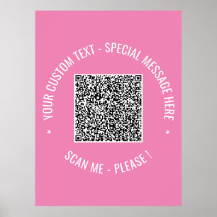 QR Code Scan Info Custom Text and Colors Poster