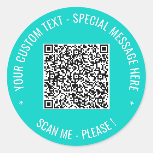 QR Code Scan Info Custom Text and Colors Sticker