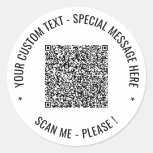 QR Code Scan Info Custom Text and Colors Stickers