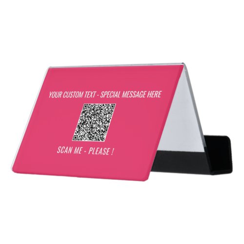 QR Code Scan Info Custom Text Business Card Holder